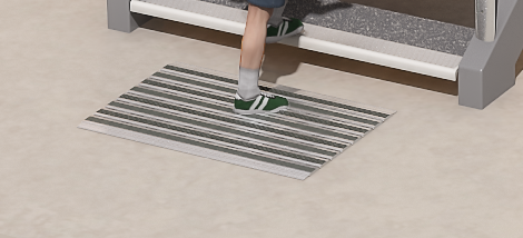 Покрытия для задержания мелкой грязи (тамбурные покрытия, 2-я степень очистки)